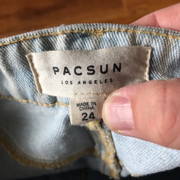 PACSUN railroad striped mini jean skirt in size 24 - Picture 4 of 5